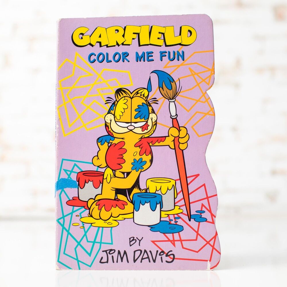 Garfield Color Me Fun Board Book 2002 Jim Davis Bendon Funny Face Shape Book